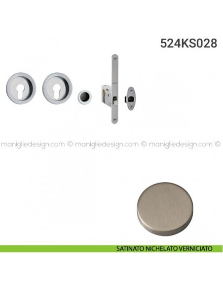 Kit per porta scorrevole 524KS028 satinato nichelato verniciato