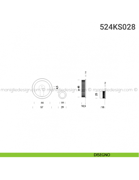Kit per porta scorrevole 524KS028 disegno
