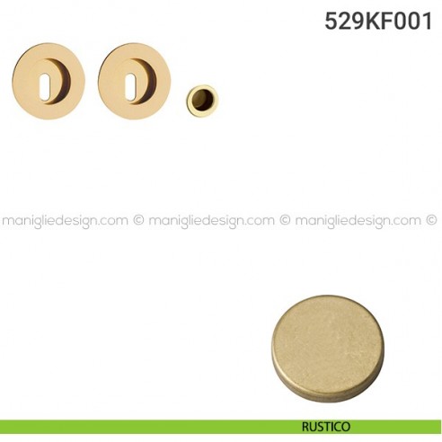 Kit placche incasso tonde foro chiave 529 Reguitti con frontalino di trascinamento rustico