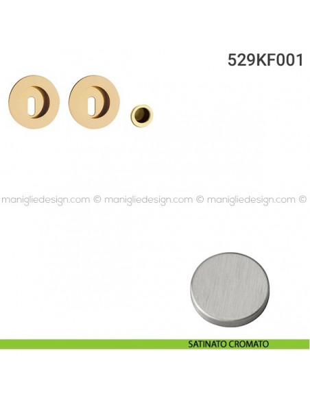 Kit placche incasso tonde foro chiave 529 Reguitti con frontalino di trascinamento satinato cromato