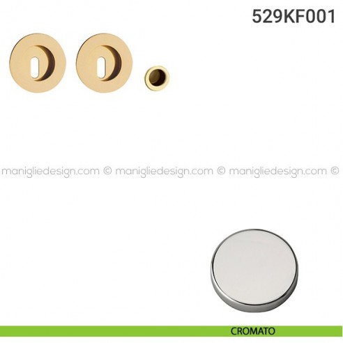 Kit placche incasso tonde foro chiave 529 Reguitti con frontalino di trascinamento cromato