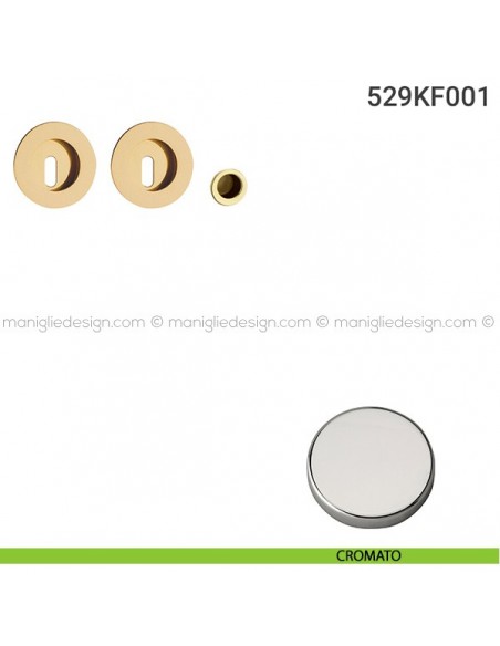 Kit placche incasso tonde foro chiave 529 Reguitti con frontalino di trascinamento cromato