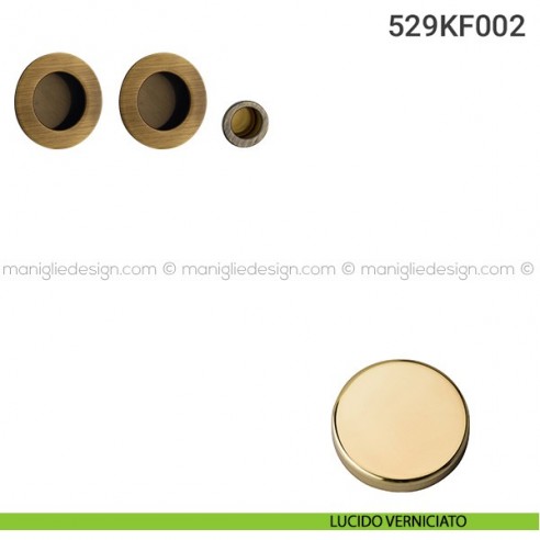 Kit placche incasso tonde cieche 529 Reguitti con frontalino di trascinamento lucido verniciato