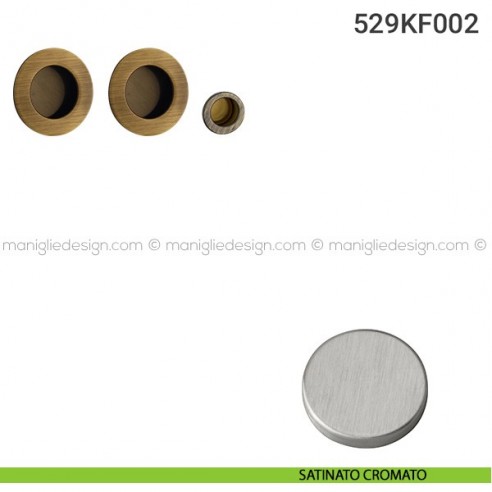 Kit placche incasso tonde cieche 529 Reguitti con frontalino di trascinamento satinato cromato