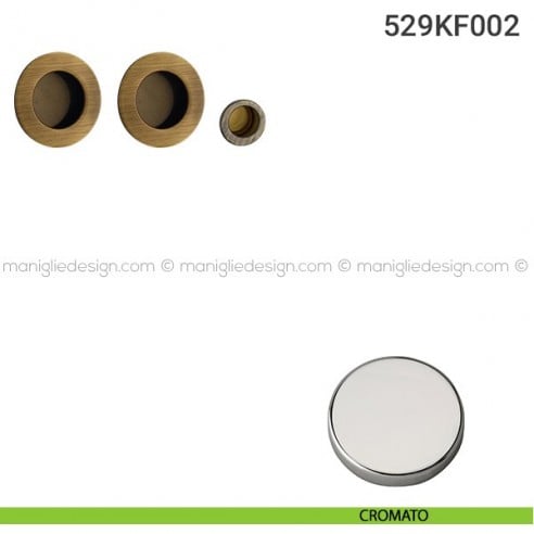 Kit placche incasso tonde cieche 529 Reguitti con frontalino di trascinamento cromato