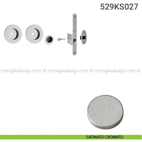 Kit per porta scorrevole 529KS027 satinato cromato