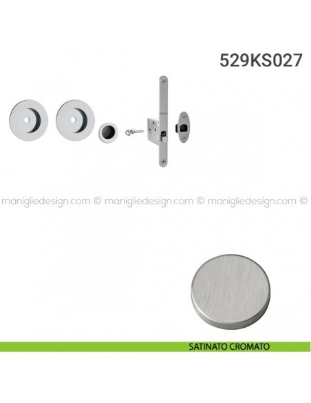 Kit per porta scorrevole 529KS027 satinato cromato