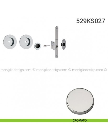 Kit per porta scorrevole 529KS027 cromato