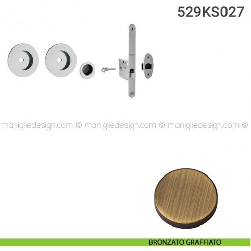 Kit per porta scorrevole 529KS027 bronzato graffiato