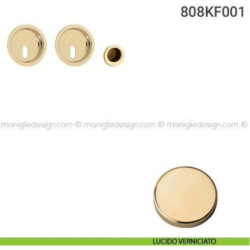 Kit placche incasso tonde foro chiave 808 Reguitti con frontalino di trascinamento lucido verniciato