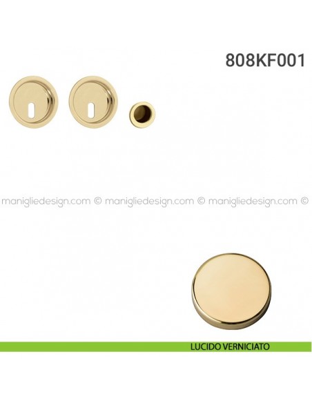 Kit placche incasso tonde foro chiave 808 Reguitti con frontalino di trascinamento lucido verniciato