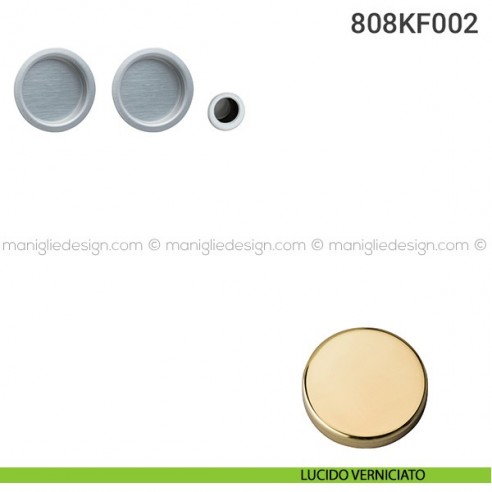 Kit placche incasso tonde cieche 808 Reguitti con frontalino di trascinamento lucido verniciato