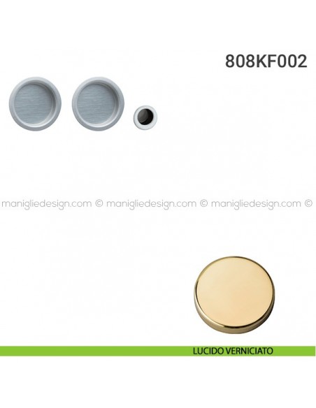 Kit placche incasso tonde cieche 808 Reguitti con frontalino di trascinamento lucido verniciato