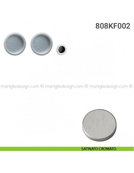 Kit placche incasso tonde cieche 808 Reguitti con frontalino di trascinamento satinato cromato