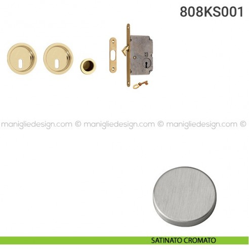 Kit per porta scorrevole 808KS001 satinato cromato