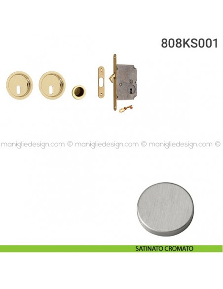 Kit per porta scorrevole 808KS001 satinato cromato