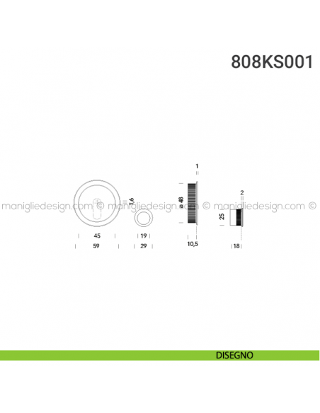 Kit per porta scorrevole 808KS001 disegno