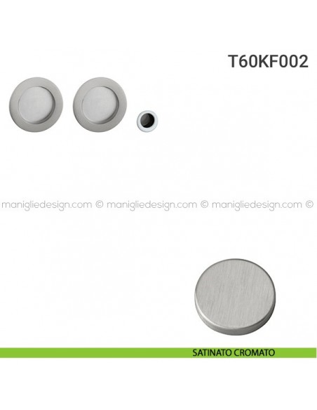 Kit placche incasso tonde cieche T60 Reguitti con frontalino di trascinamento satinato cromato