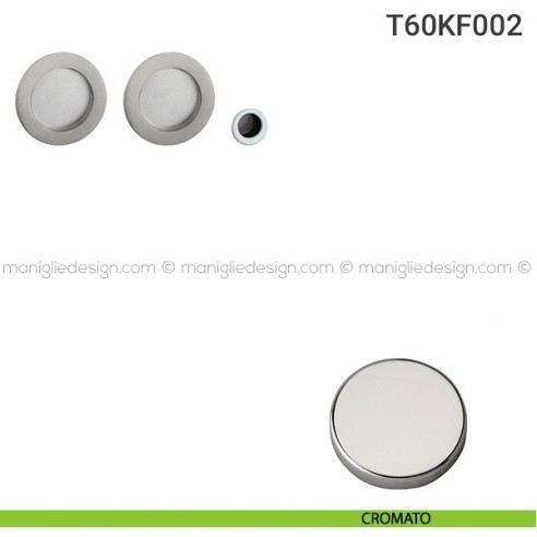 Kit placche incasso tonde cieche T60 Reguitti con frontalino di trascinamento cromato