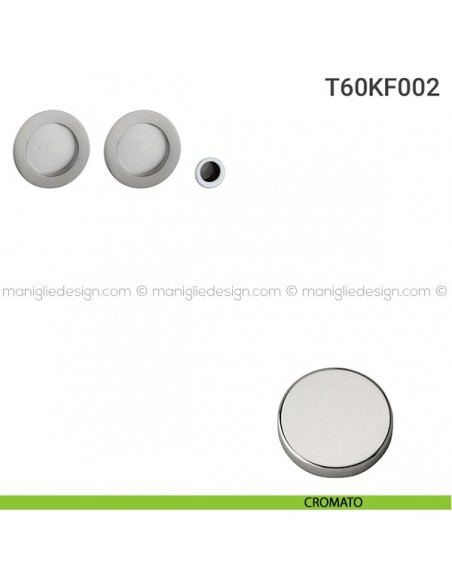 Kit placche incasso tonde cieche T60 Reguitti con frontalino di trascinamento cromato