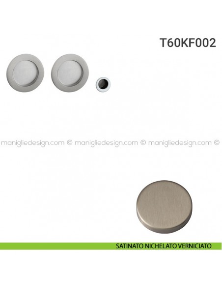 Kit placche incasso tonde cieche T60 Reguitti con frontalino di trascinamento satinato nichelato verniciato
