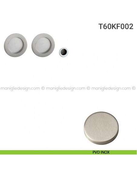 Kit placche incasso tonde cieche T60 Reguitti con frontalino di trascinamento PVD inox satinato