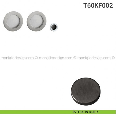 Kit placche incasso tonde cieche T60 Reguitti con frontalino di trascinamento PVD satin black