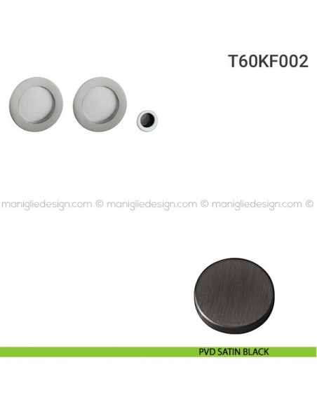 Kit placche incasso tonde cieche T60 Reguitti con frontalino di trascinamento PVD satin black