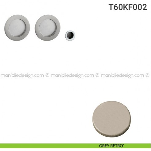 Kit placche incasso tonde cieche T60 Reguitti con frontalino di trascinamento grey retrò