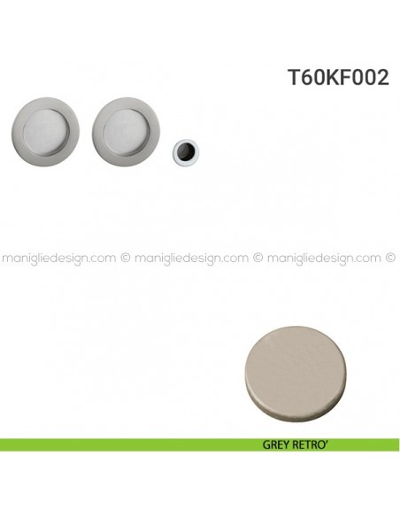 Kit placche incasso tonde cieche T60 Reguitti con frontalino di trascinamento grey retrò
