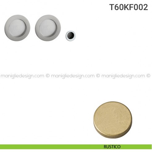 Kit placche incasso tonde cieche T60 Reguitti con frontalino di trascinamento rustico