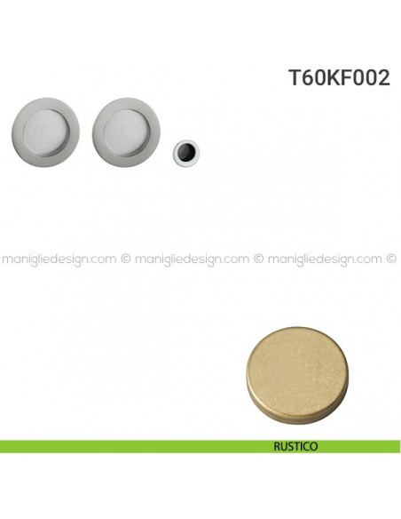 Kit placche incasso tonde cieche T60 Reguitti con frontalino di trascinamento rustico