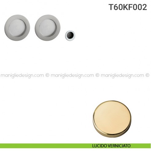 Kit placche incasso tonde cieche T60 Reguitti con frontalino di trascinamento lucido verniciato