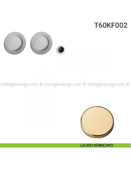 Kit placche incasso tonde cieche T60 Reguitti con frontalino di trascinamento lucido verniciato