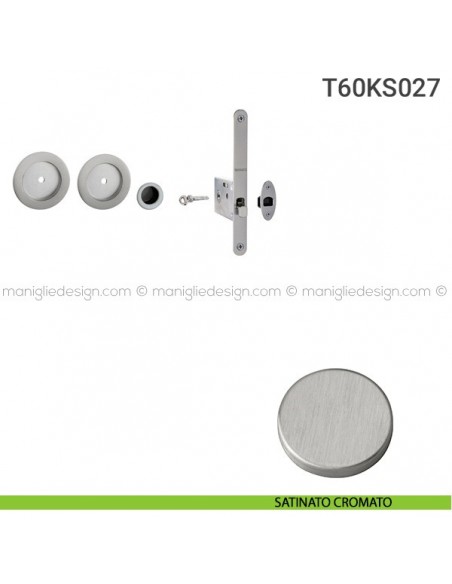 Kit per porta scorrevole T60KS027 satinato cromato