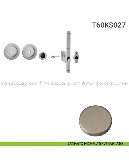 Kit per porta scorrevole T60KS027 satinato nichelato verniciato
