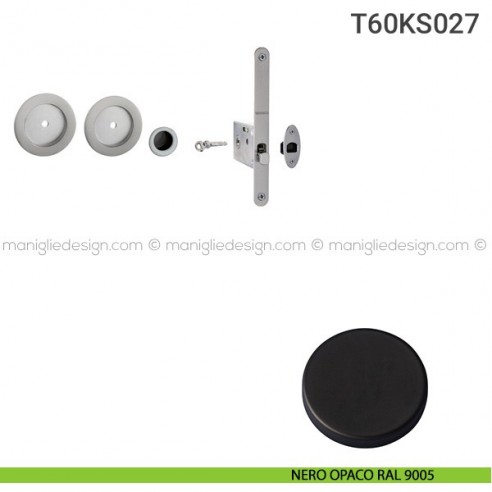 Kit per porta scorrevole T60KS027 nero opaco RAL 9005