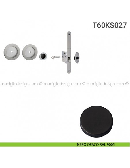 Kit per porta scorrevole T60KS027 nero opaco RAL 9005