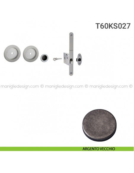 Kit per porta scorrevole T60KS027 argento vecchio