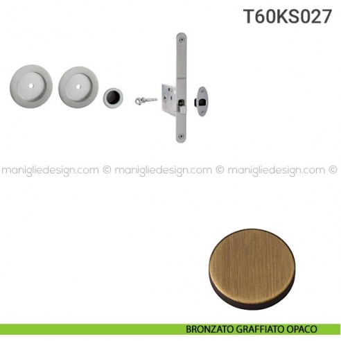 Kit per porta scorrevole T60KS027 bronzato graffiato opaco