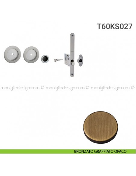 Kit per porta scorrevole T60KS027 bronzato graffiato opaco