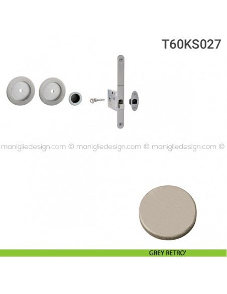 Kit per porta scorrevole T60KS027 grey retrò