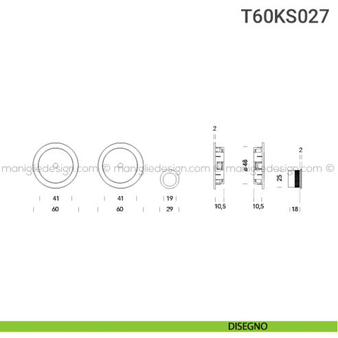 Kit per porta scorrevole T60KS027 disegno