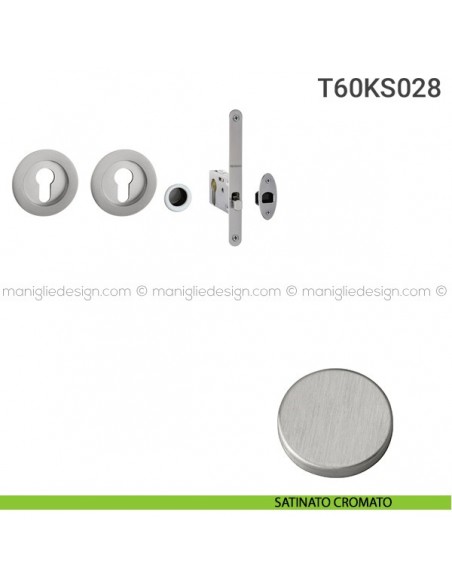 Kit per porta scorrevole T60KS028 satinato cromato