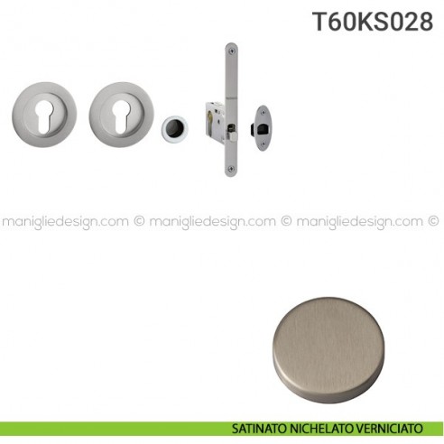 Kit per porta scorrevole T60KS028 satinato nichelato verniciato