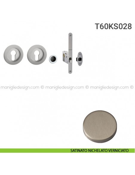 Kit per porta scorrevole T60KS028 satinato nichelato verniciato