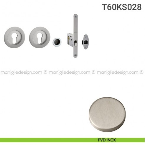 Kit per porta scorrevole T60KS028 PVD inox satinato