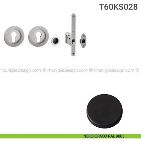 Kit per porta scorrevole T60KS028 nero opaco RAL 9005