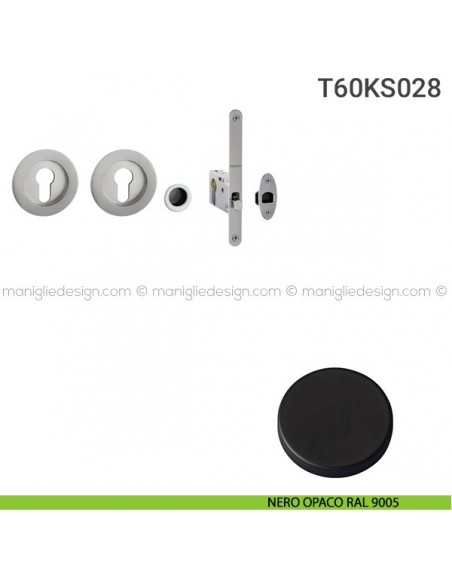 Kit per porta scorrevole T60KS028 nero opaco RAL 9005