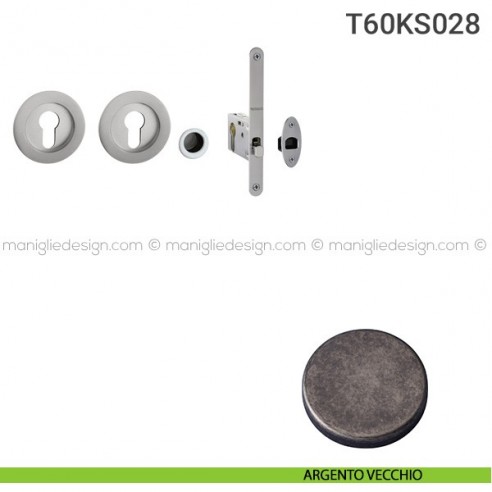 Kit per porta scorrevole T60KS028 argento vecchio